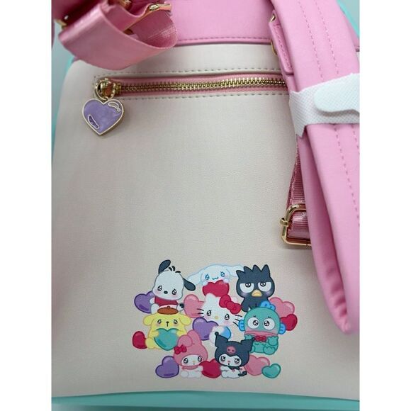 Sanrio Emo Kyun Plaid Charm Mini Backpack